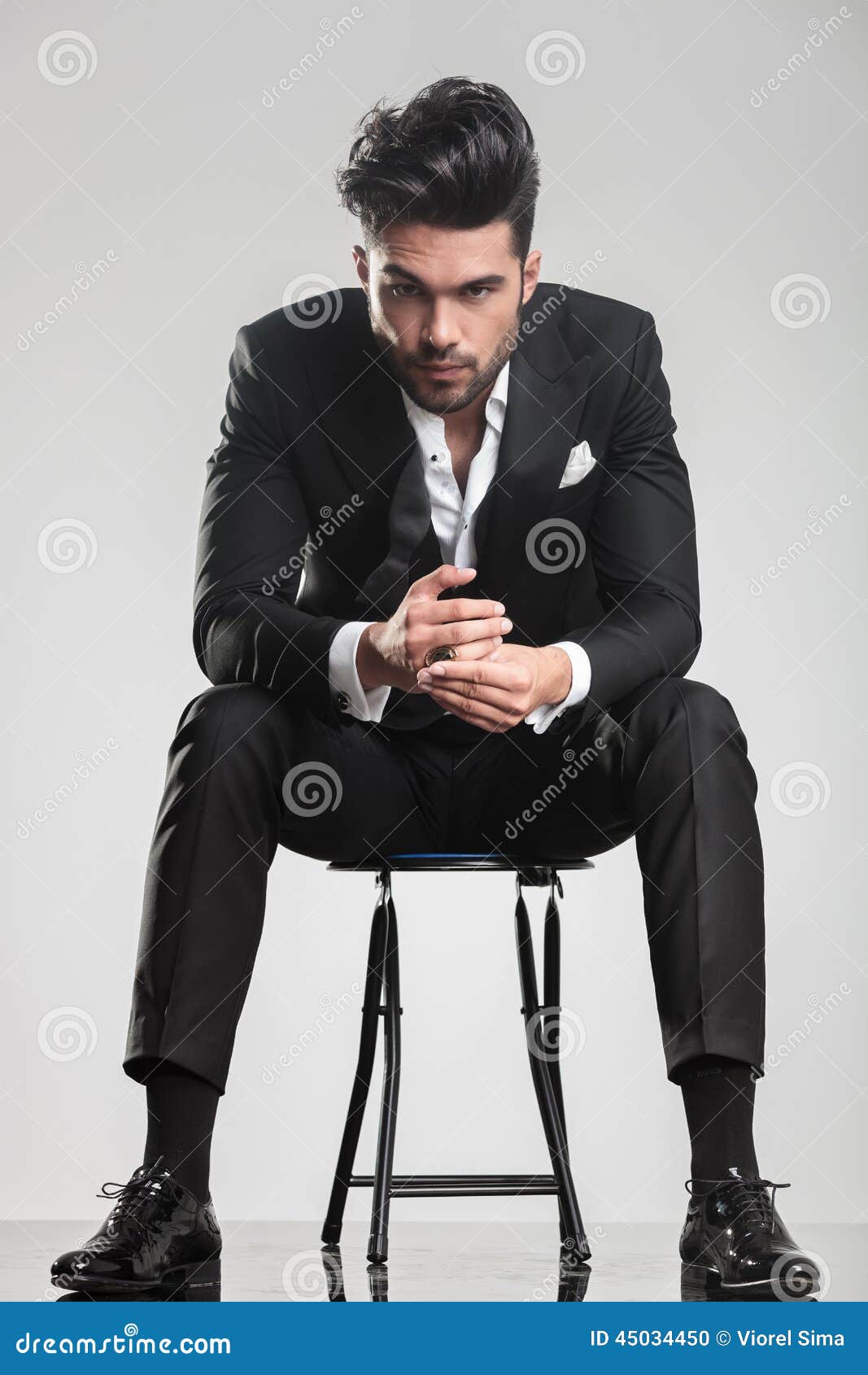 Man In Tuxedo Looking At The Camera Stock Photo - Image ...