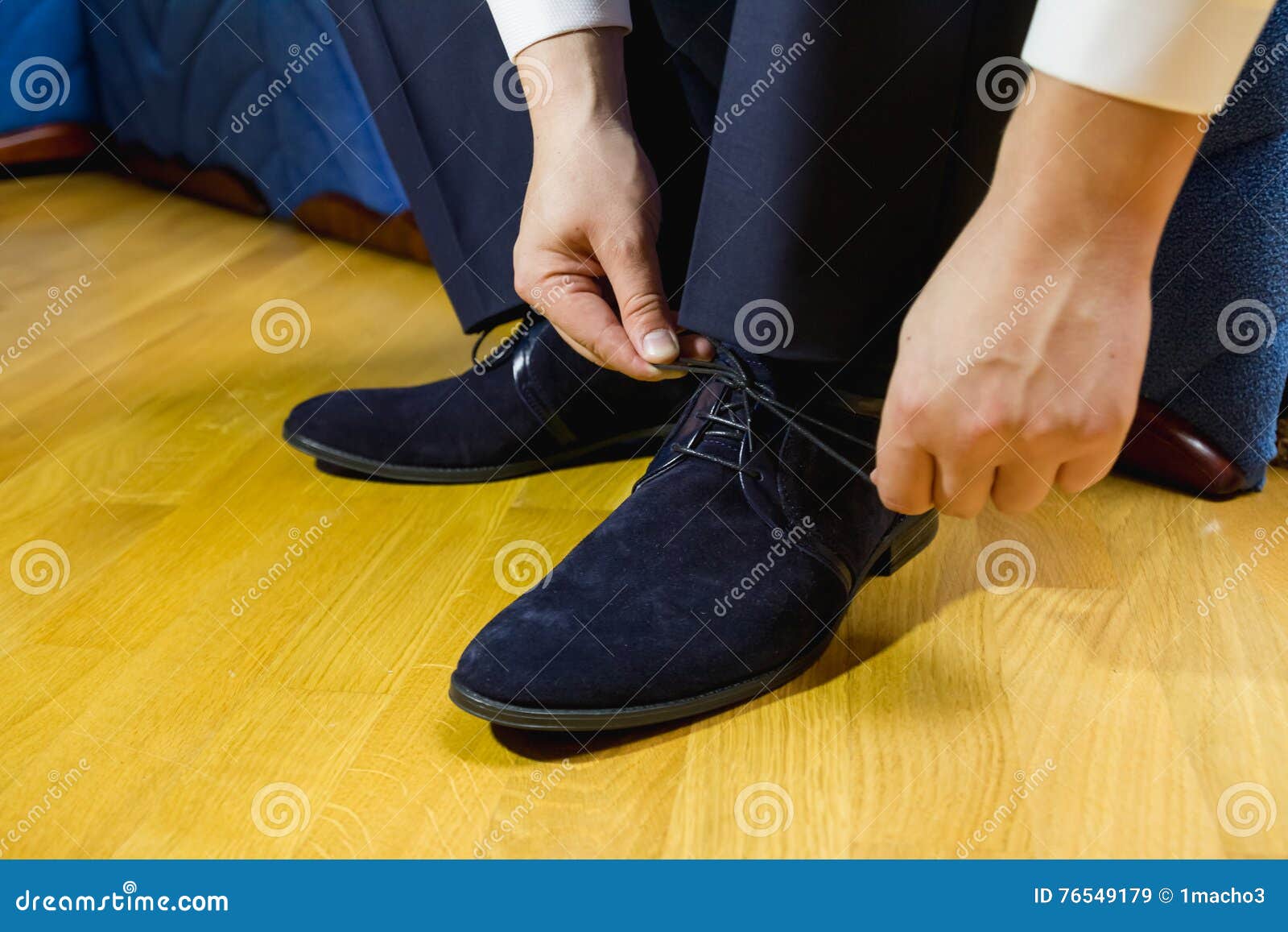 Man Tying Black, Patent Leather Shoes Stock Image - Image of males ...