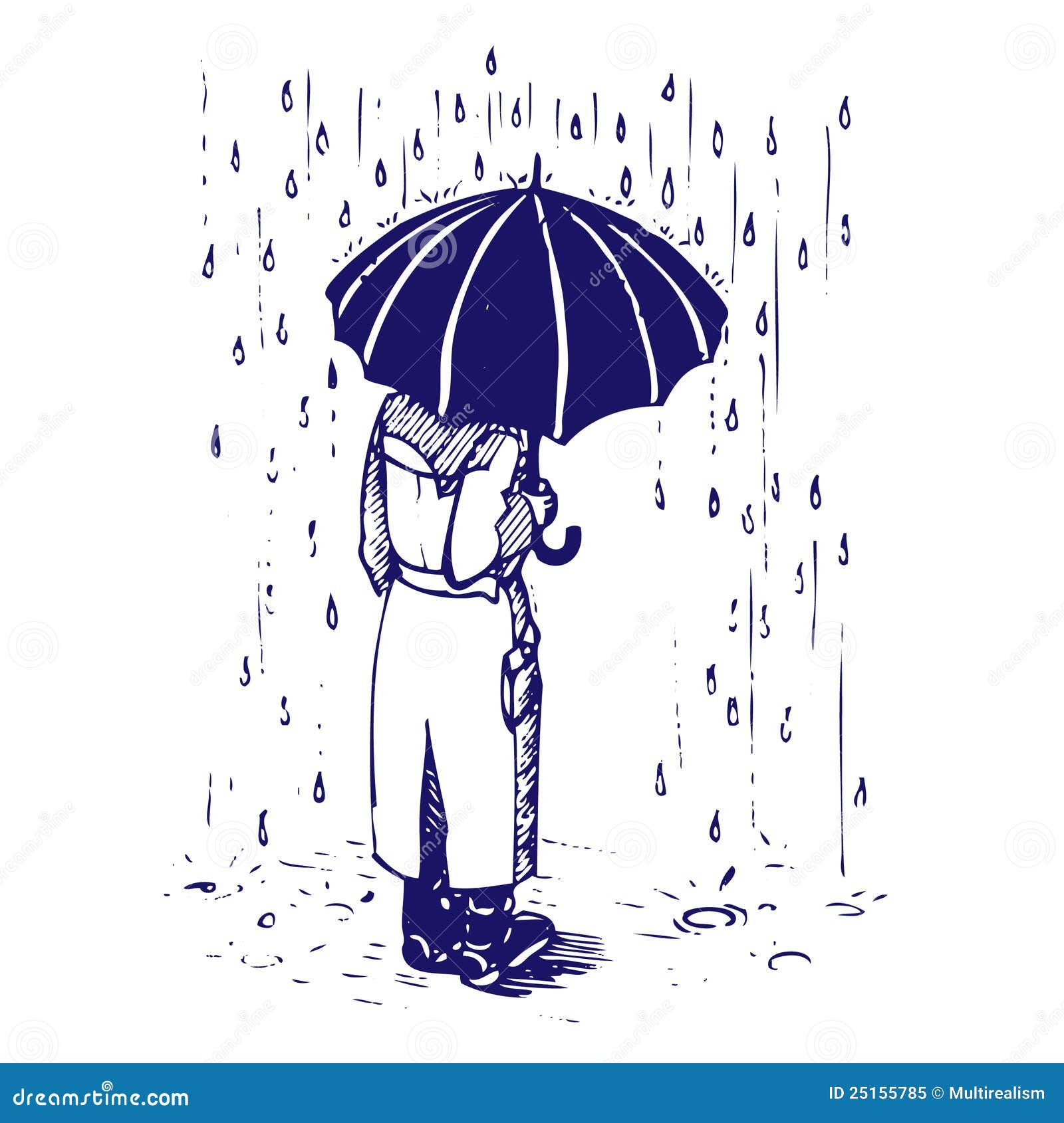 Man with umbrella stock vector. Illustration of isolated 25155785