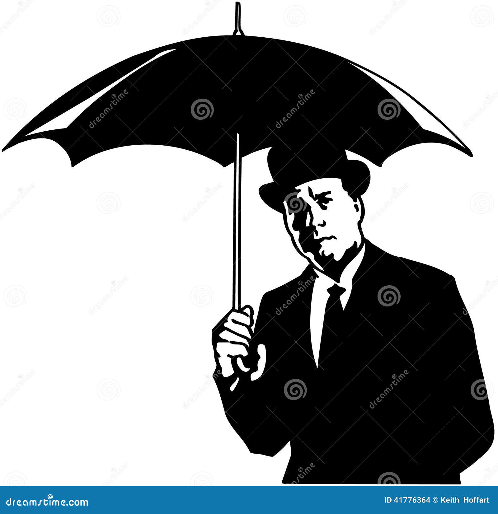 Man with Umbrella Cartoon Vector Clipart Stock Vector Illustration of