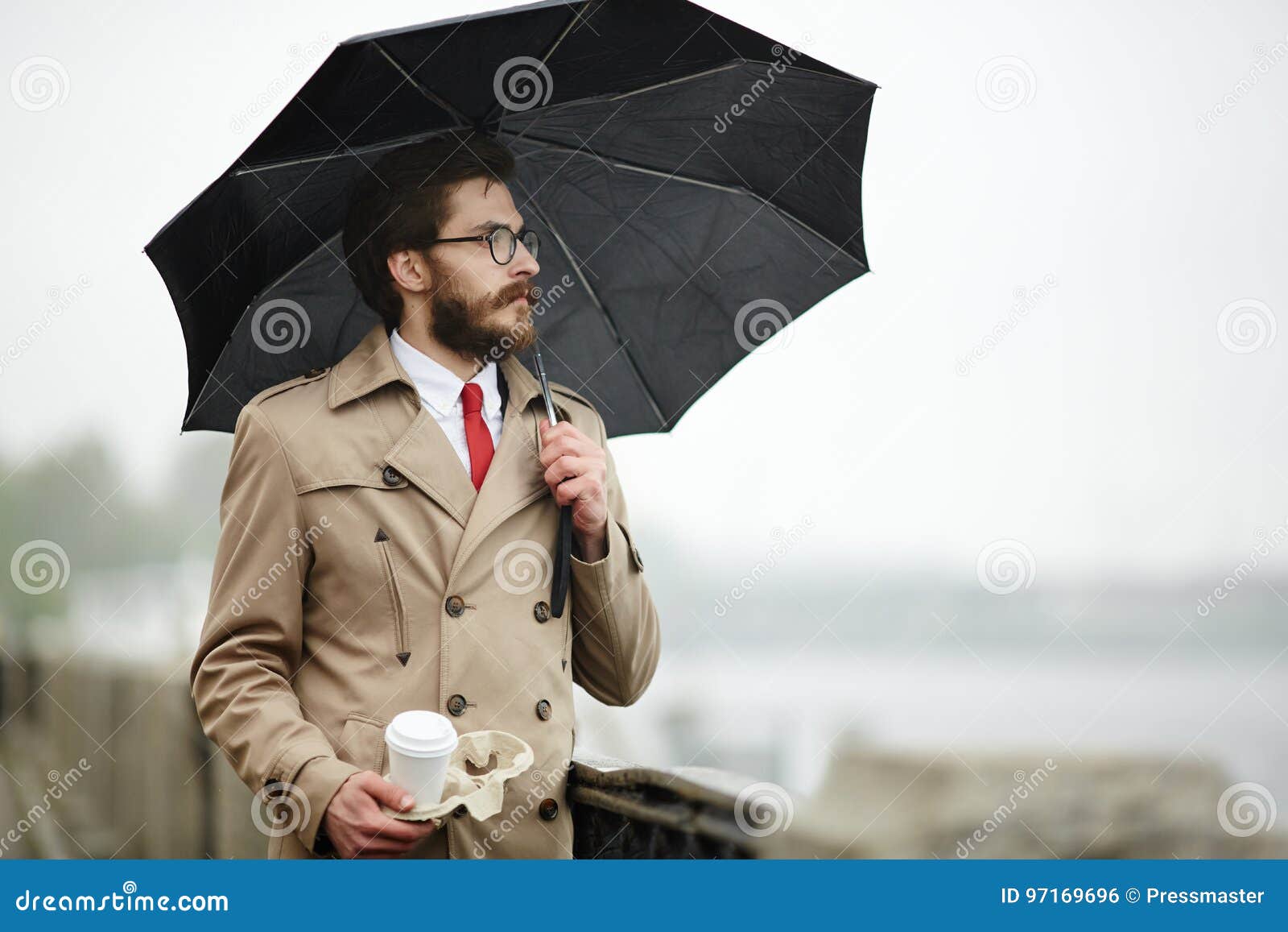 Man with umbrella stock photo. Image of young, businessman 97169696
