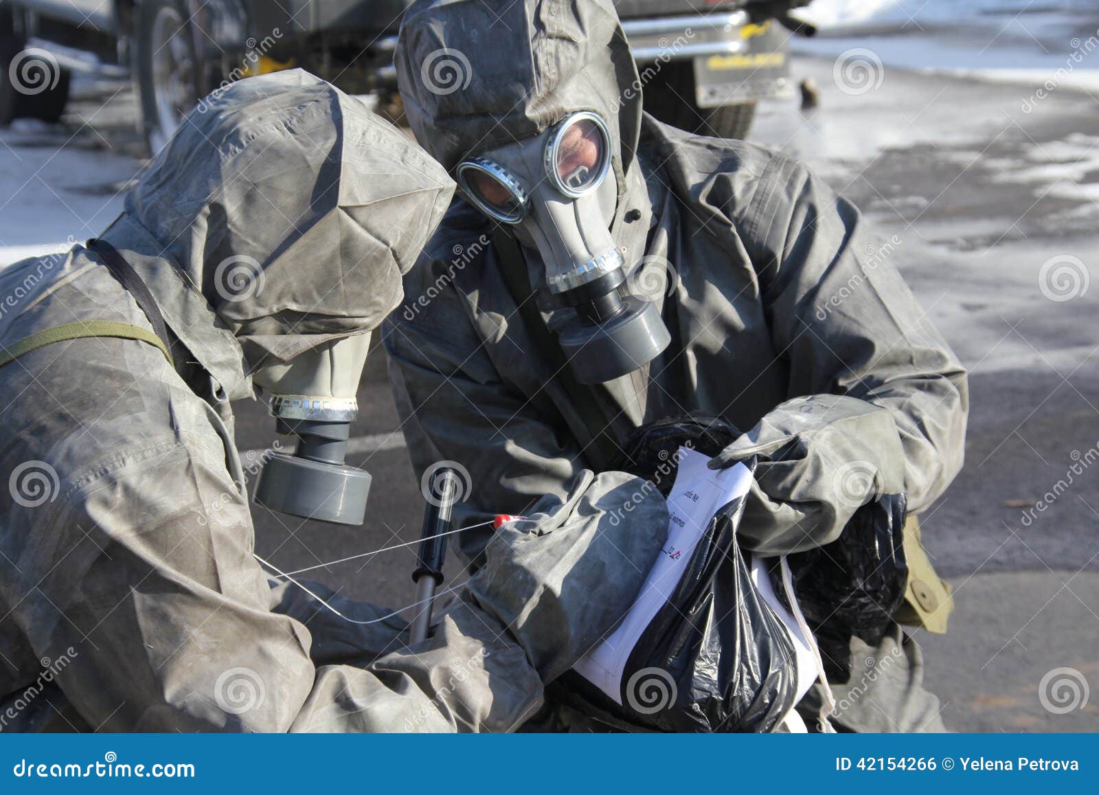 Man in Uniform Marking a Black Garbage Bag Editorial Photo Image of