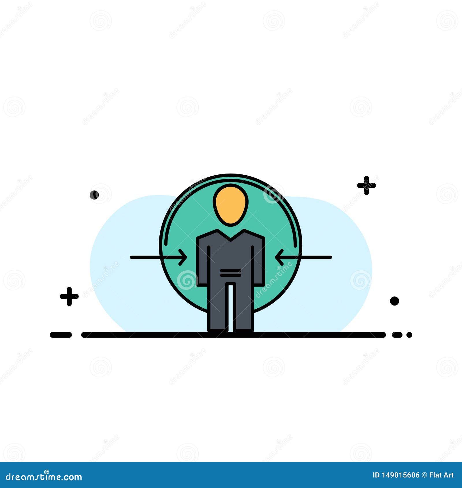 Man User Login Id Identity Business Flat Line Filled Icon