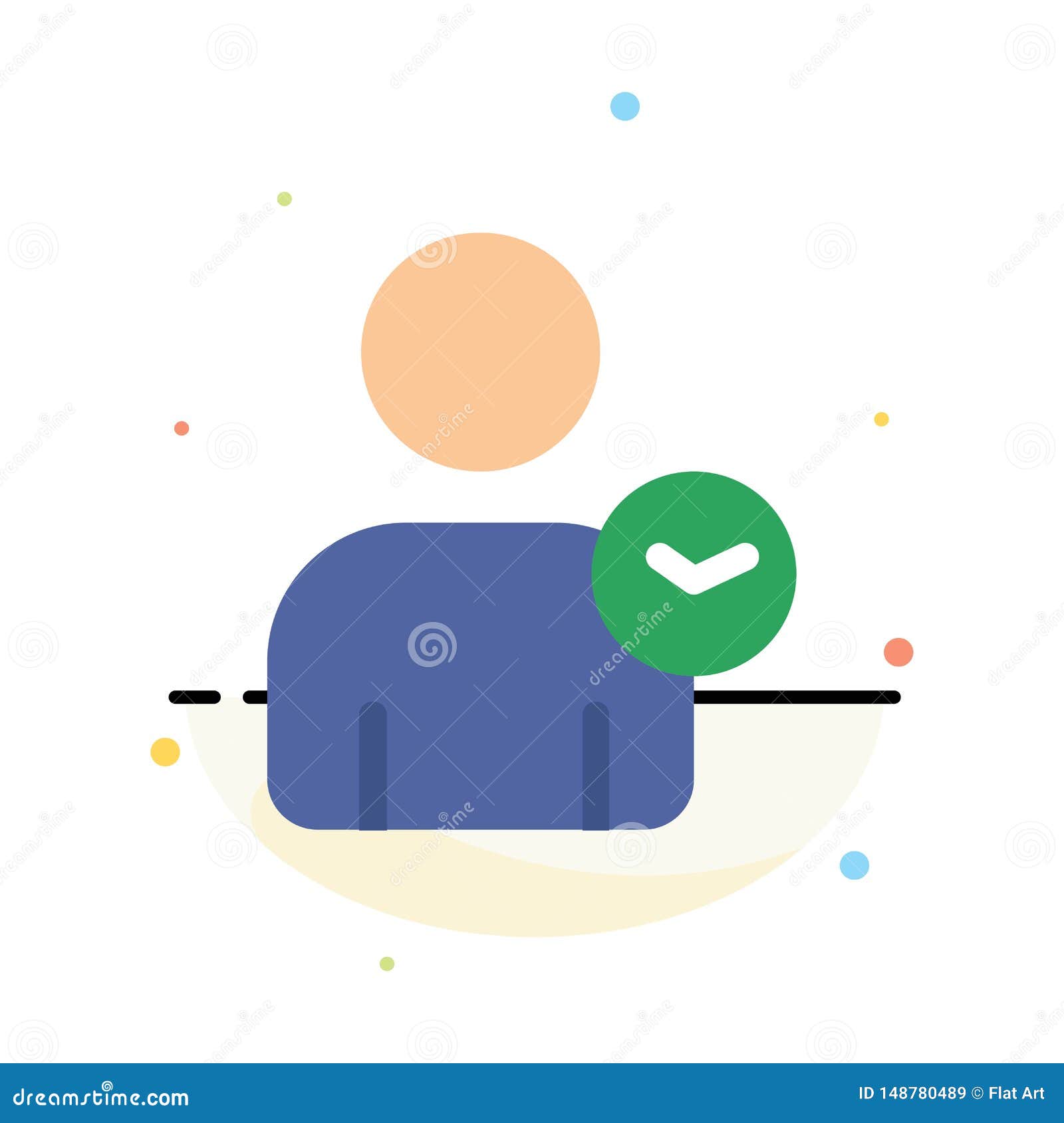 man, user, time, basic abstract flat color icon template