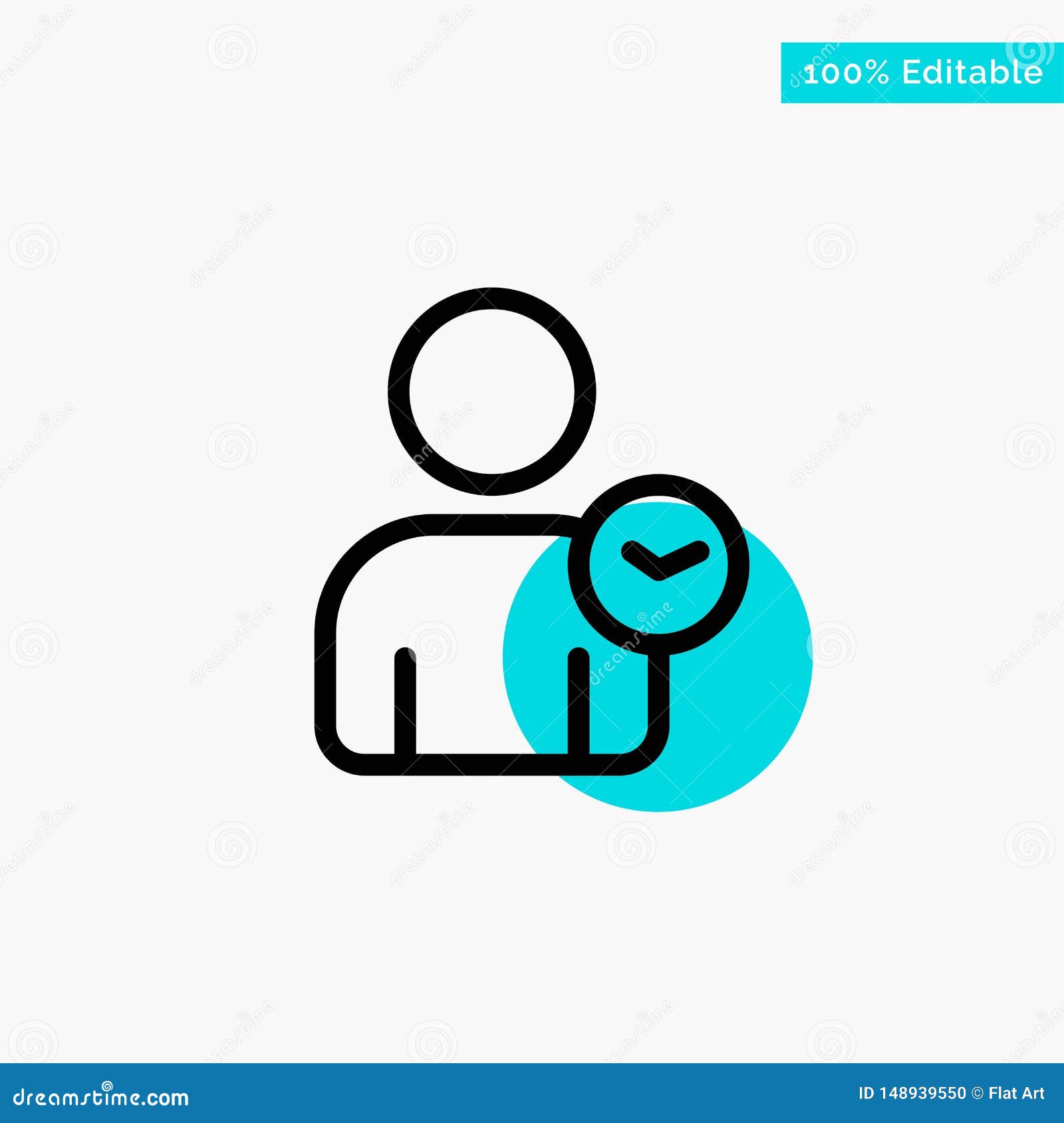 man, user, time, basic turquoise highlight circle point  icon