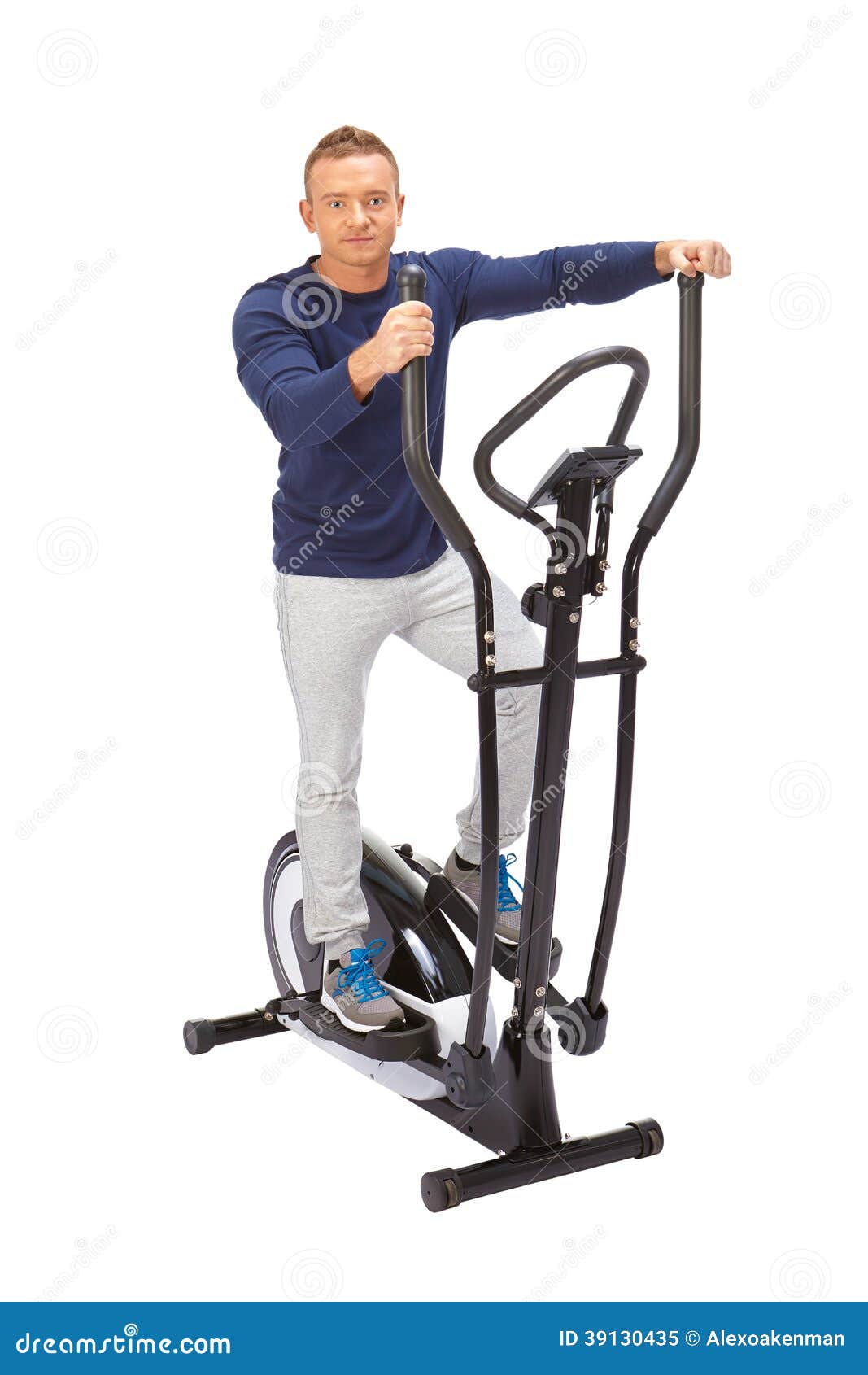 Man Uses Elliptical Cross Trainer. Stock Image Image of sportswear