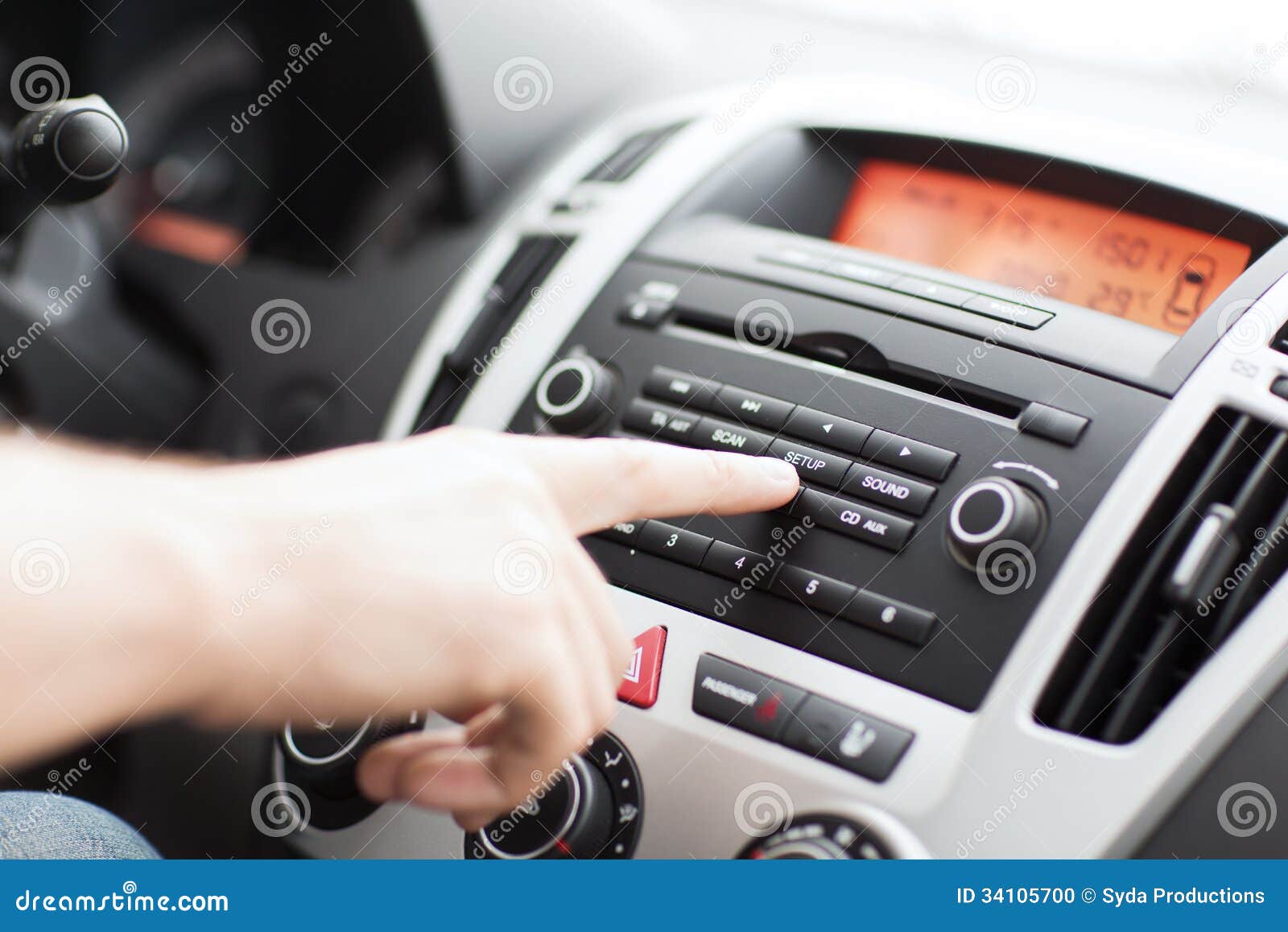Man Using Car Audio Stereo System Stock Photo Image of control, electrical 34105700