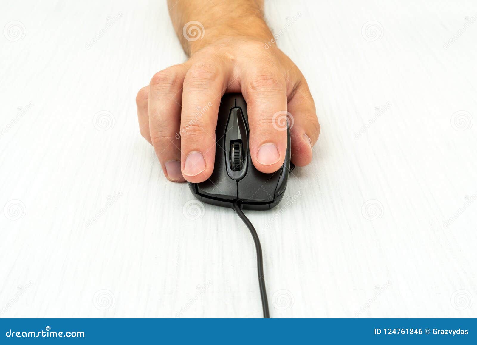 Man Using a Computer Mouse,front View Stock Photo Image of copy, hand