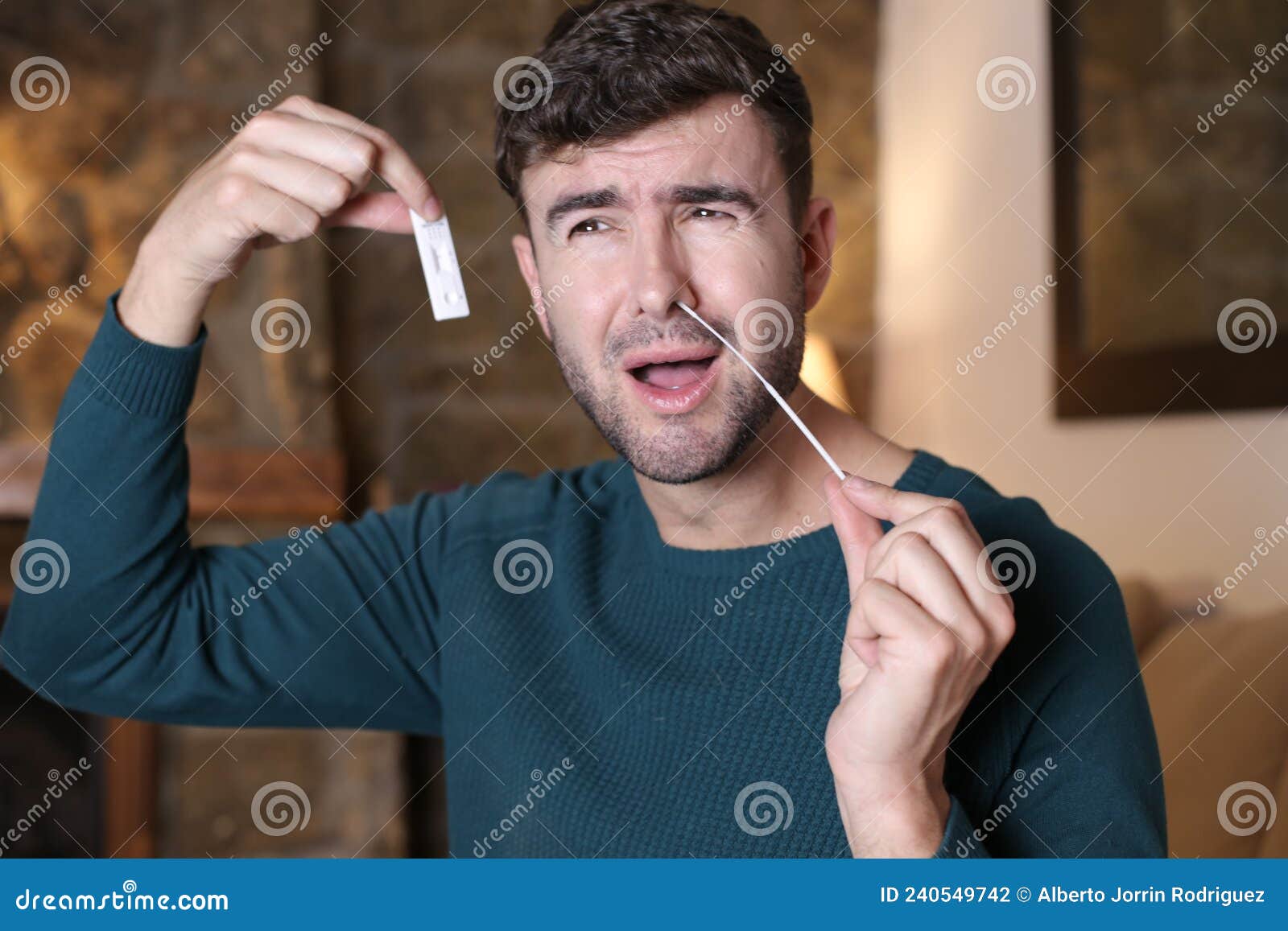 Man Using Easy at Home Antigens Test Stock Photo Image of covid