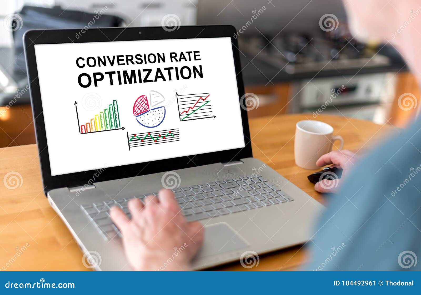 conversion rate optimization concept on a laptop