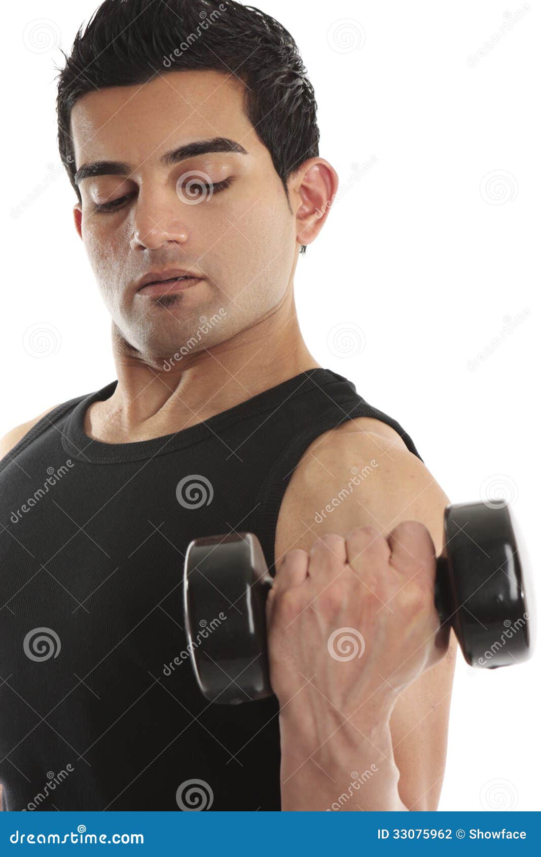 Man Using Lifting a Hand Weight Stock Photo Image of strength, person