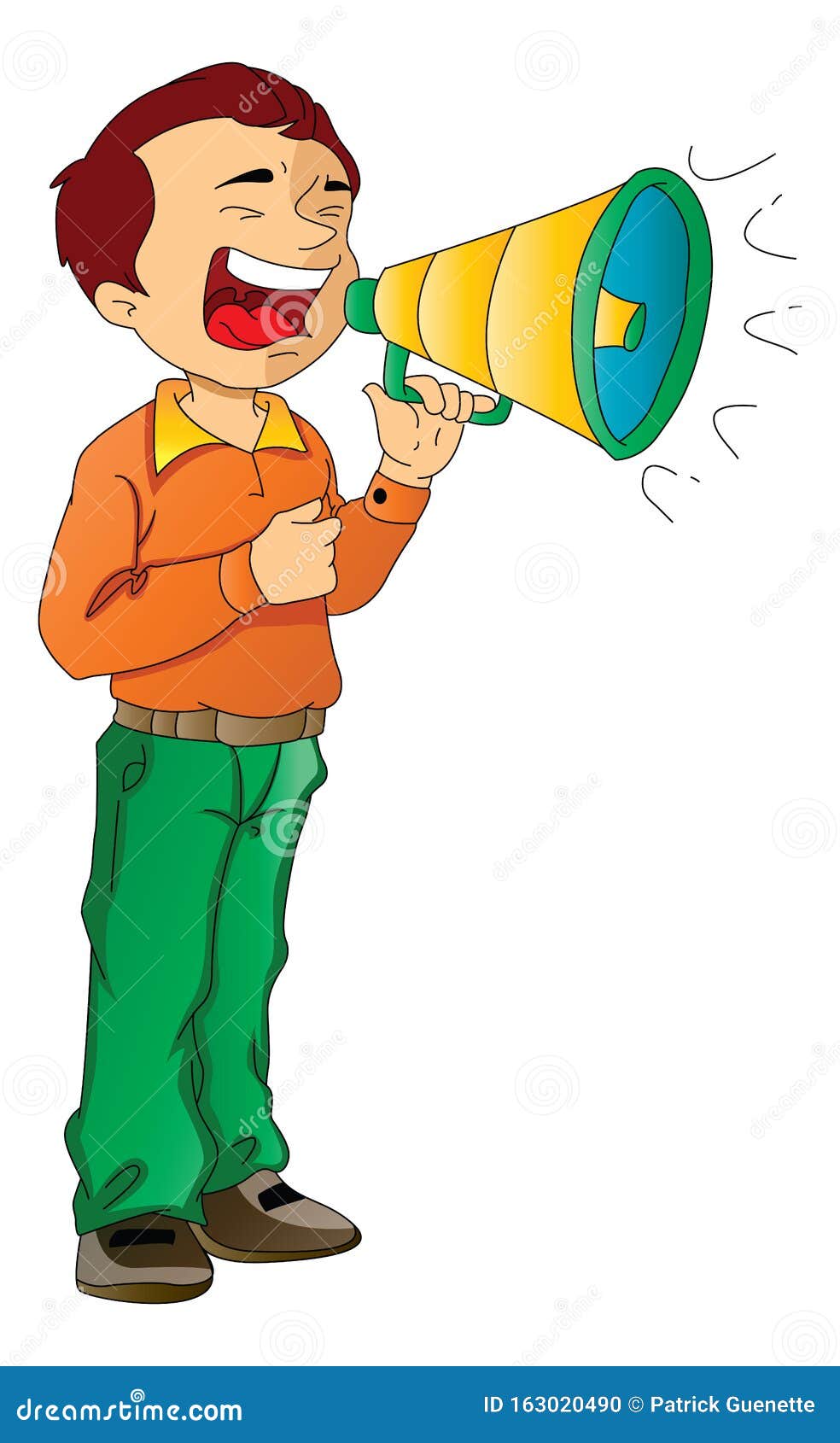 Man Using a Megaphone, Illustration Stock Vector Illustration of