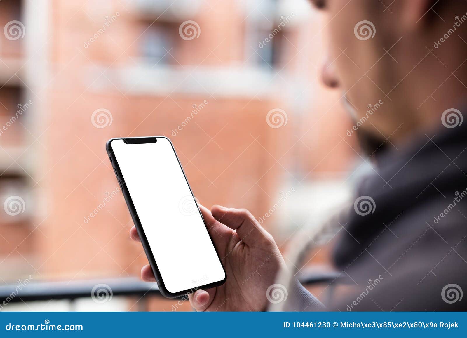 Man Using Modern Mobile Smartphone Bezel Less Design Shot With Third Person View Blank Screen Stock Photo Image Of Blank Application Man Using Modern Mobile Smartphone Bezel Less Design Shot With Third Person View Blank Screen Stock Photo Image Of Blank Application