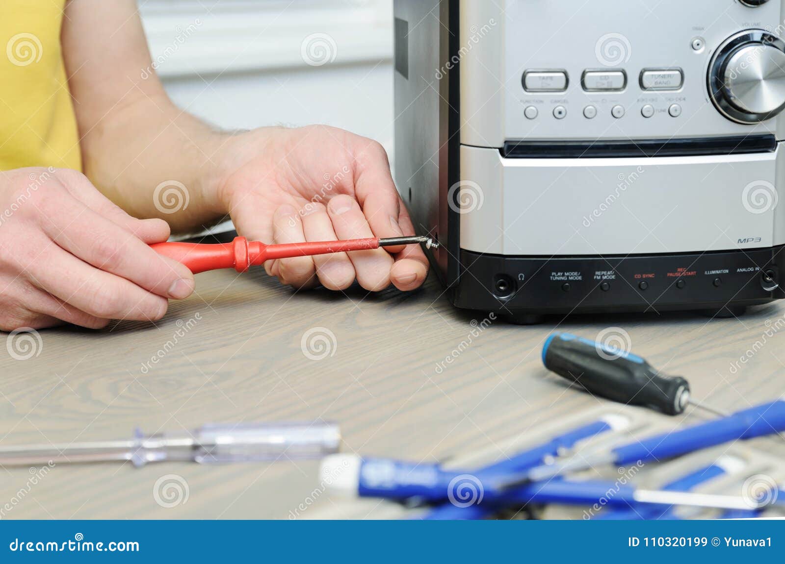 Repair of the Musical System. Stock Image Image of engineer