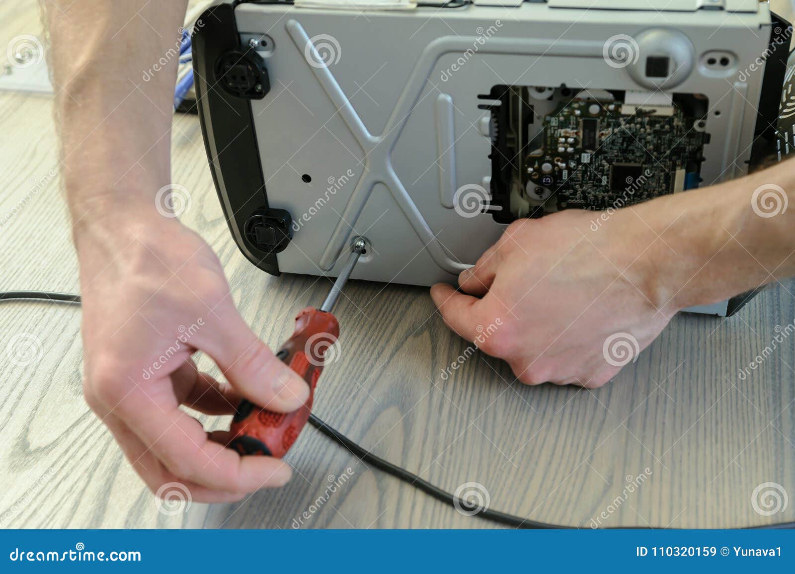 Repair of the Musical System. Stock Image Image of loudspeaker