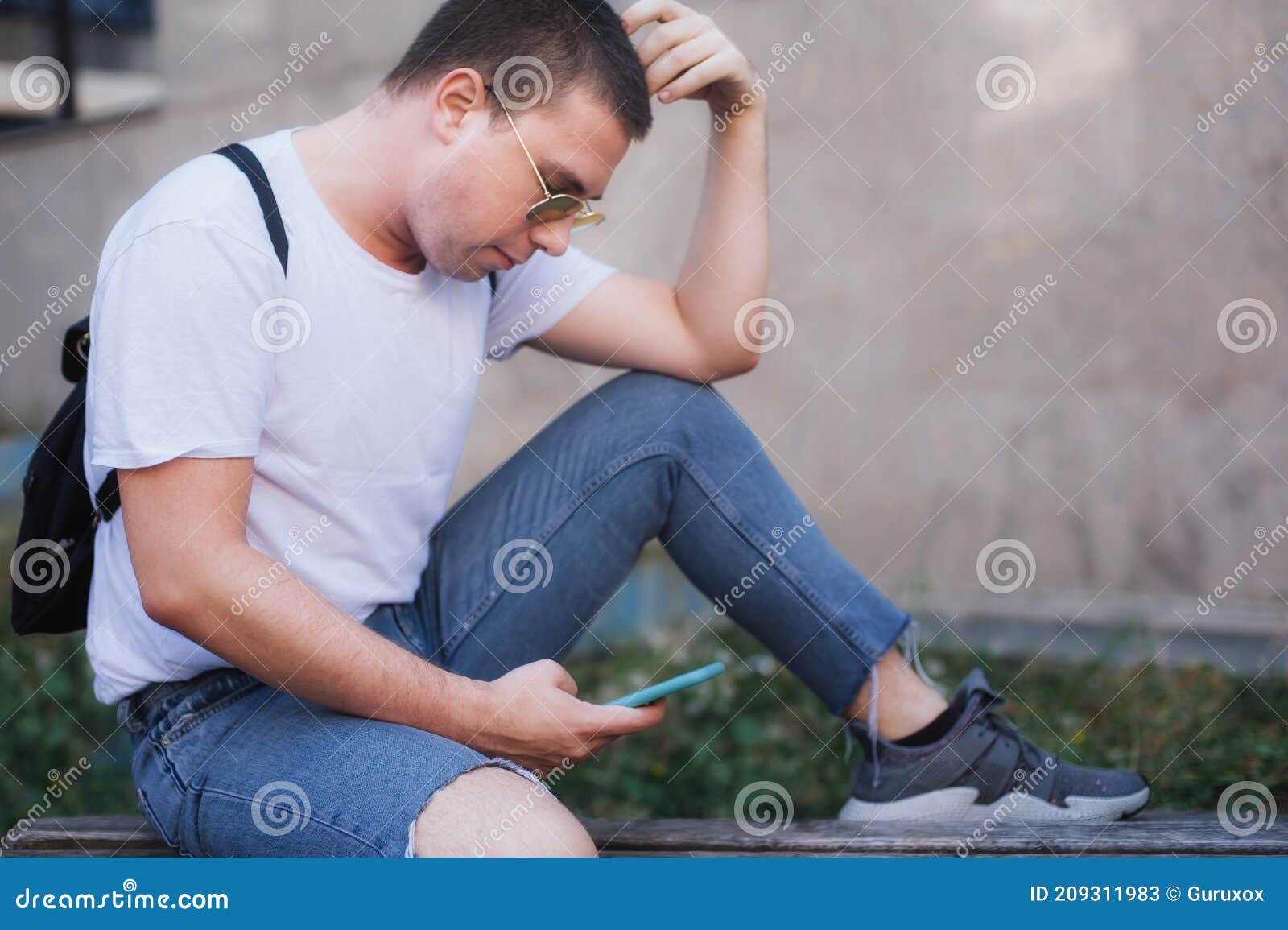 man using smart phone connect communication. emotional isolation, technology depresion