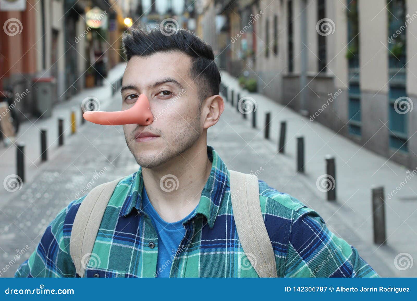 Man with a very long nose stock image. Image of cunning 142306787