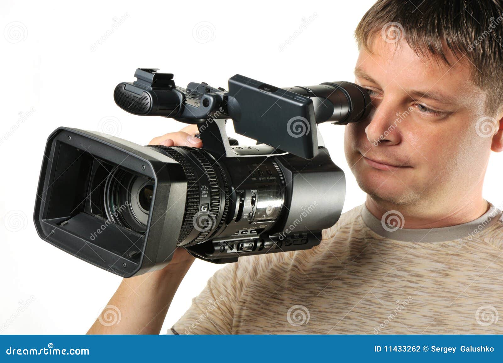 The man with a videocamera stock photo. Image of recording 11433262