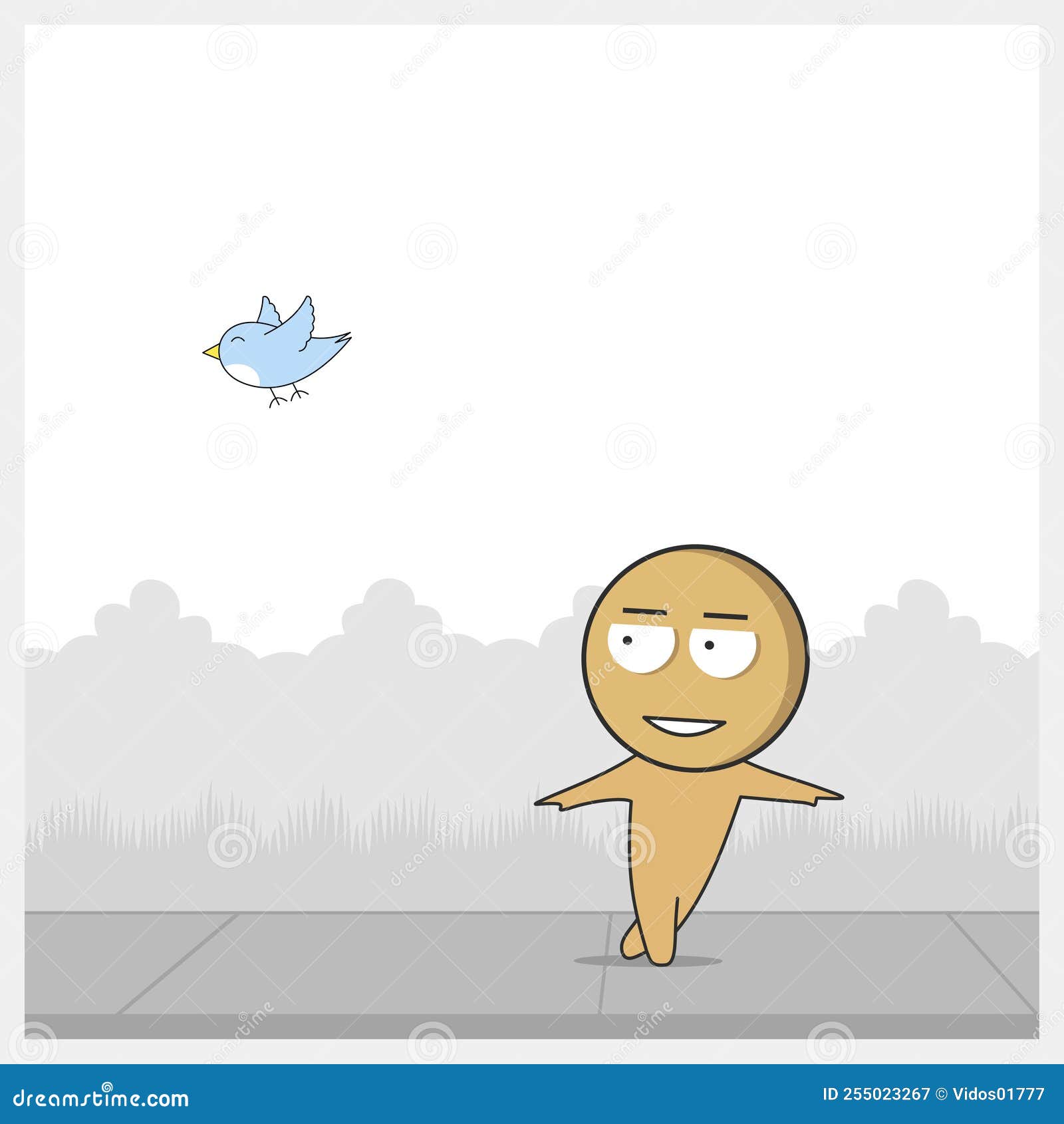 Man Walking Around the City. Man on a Walk Stock Vector Illustration