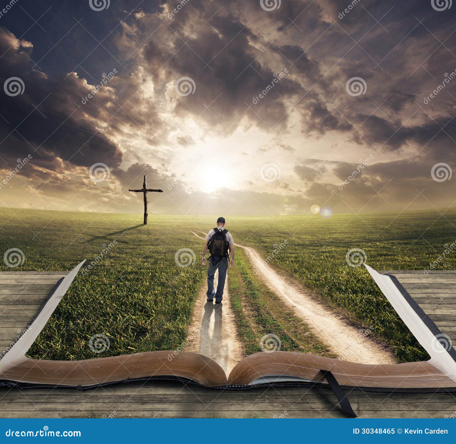 man walking on bible