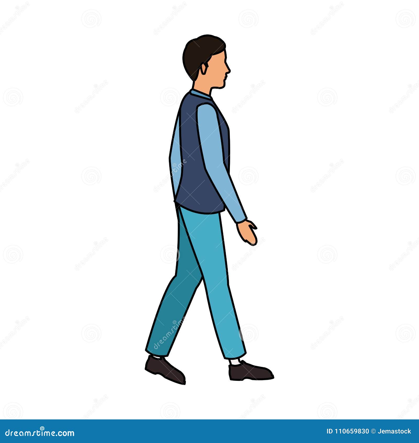 Man walking cartoon stock vector. Illustration of colorful - 110659830