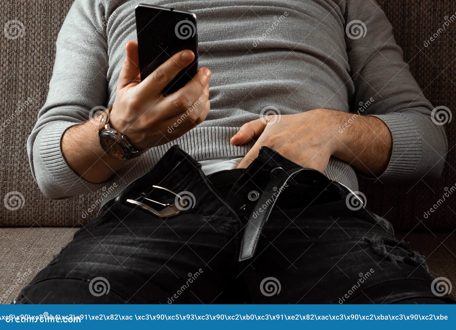 Phone Masturbation - A Man Watches an Adult Video on a Phone while Sitting on a Couch. the  Concept of Porn, Masturbation, Male Needs, Pervert, Lust, Stock Image -  Image of masturbating, fetish: 144460031