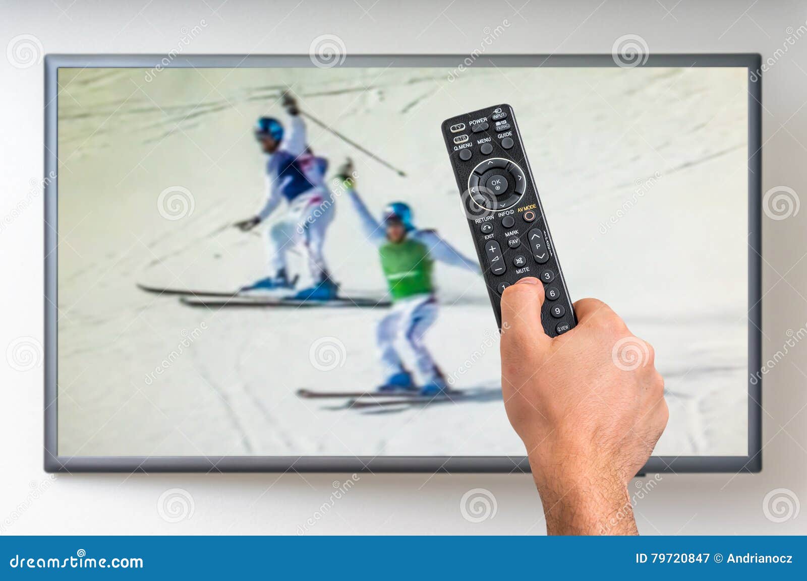 Man is Watching Winter Skiing on TV Editorial Photography Image of livingroom, rest 79720847
