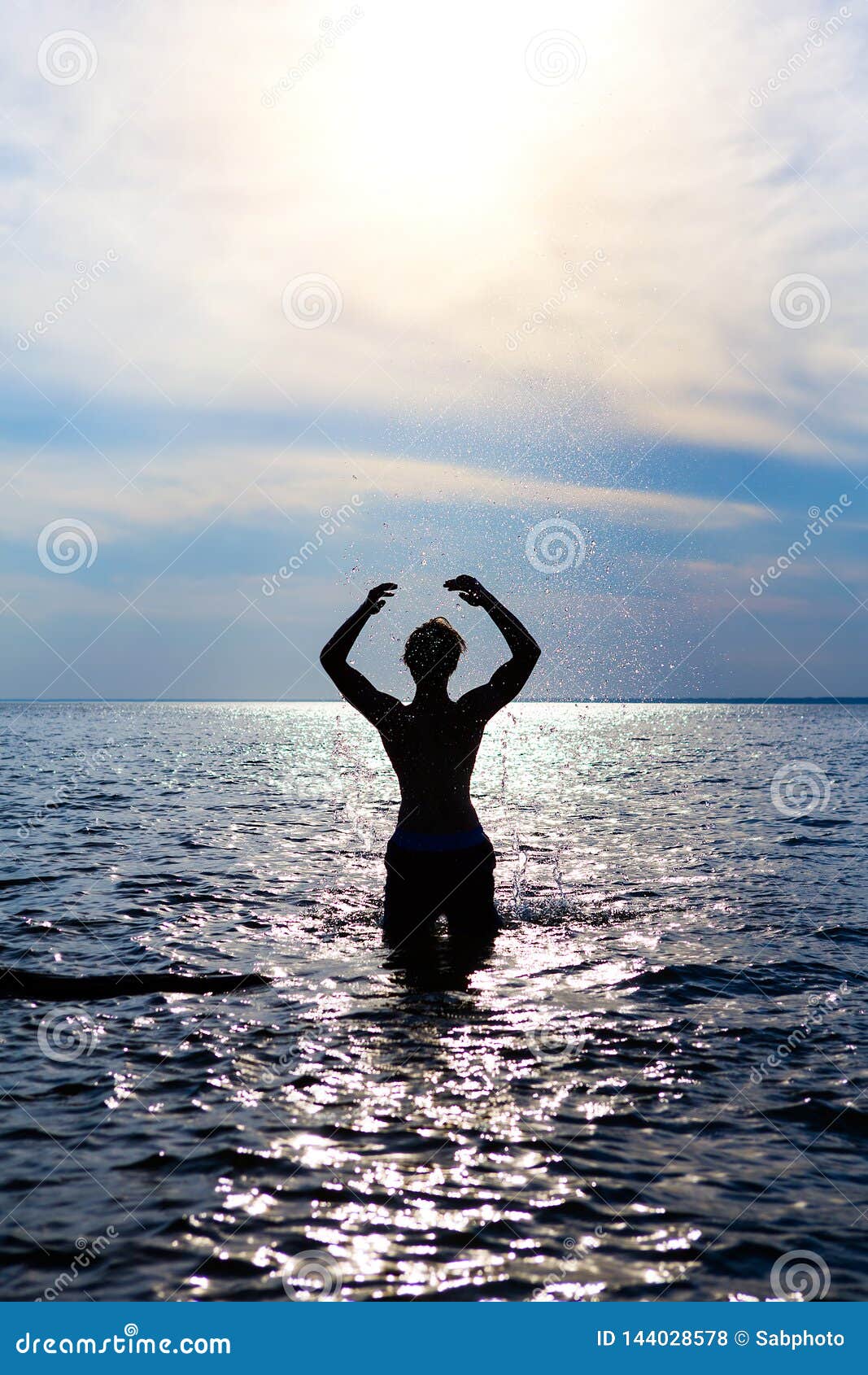 Man in the Water stock photo. Image of rebirth, person - 144028578