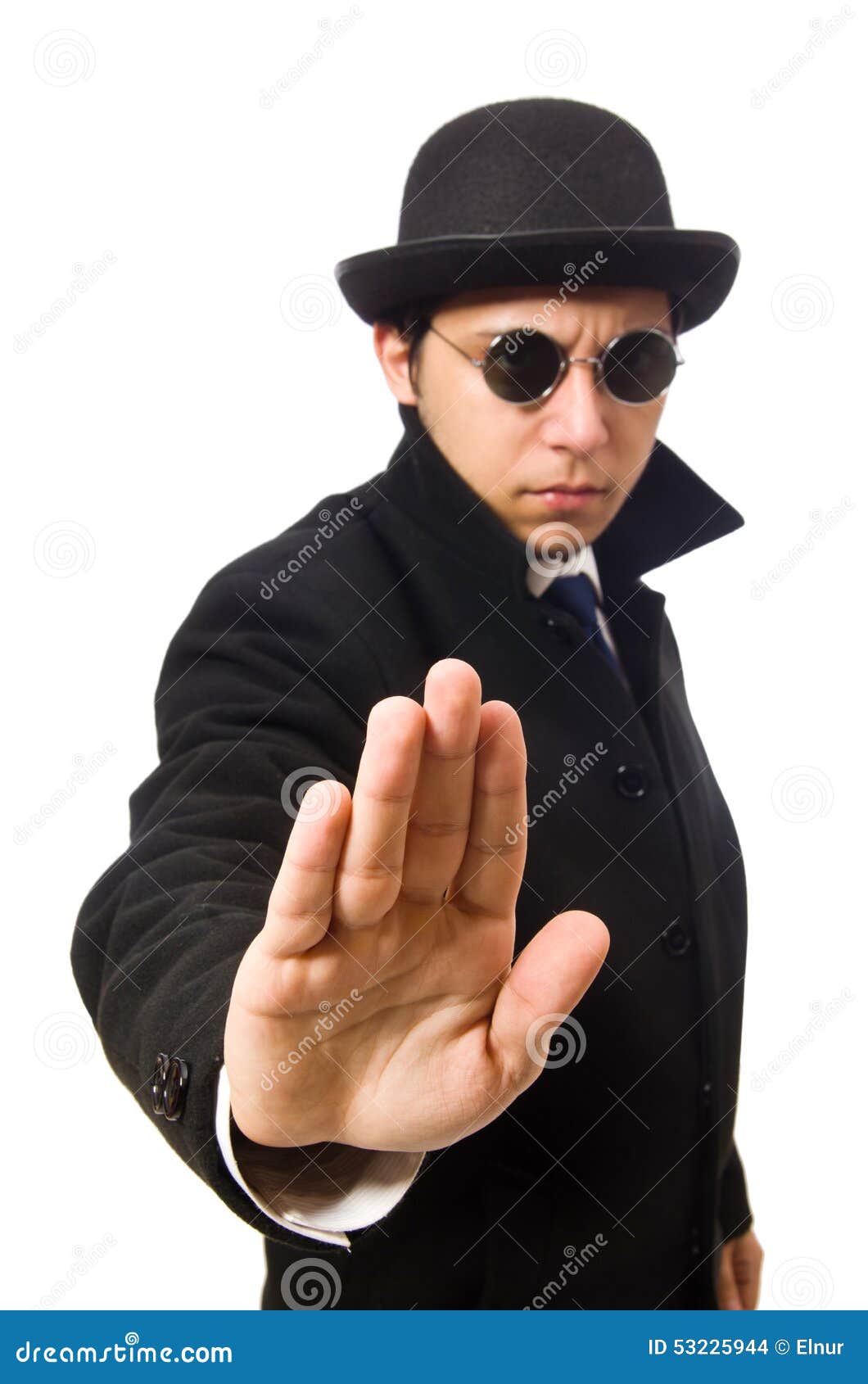 Man Wearing Black Coat Isolated on White Stock Photo Image of snoop