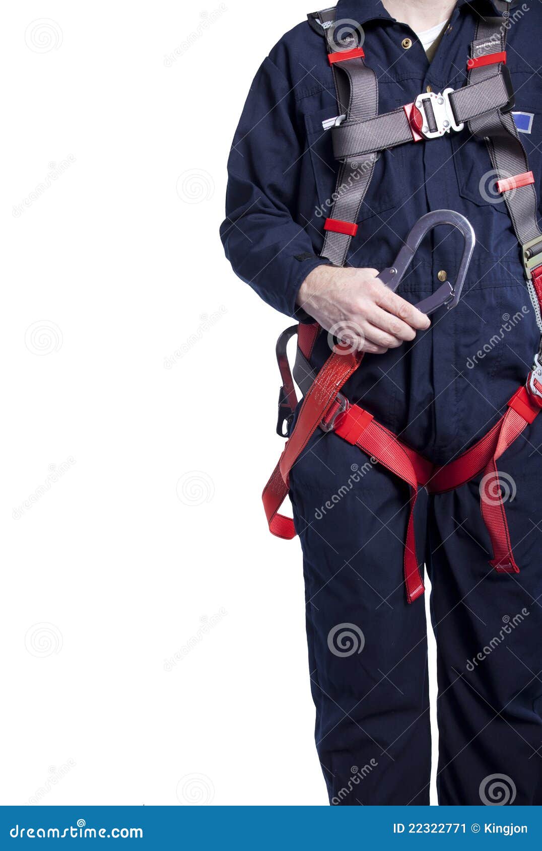 man wearing fall protection