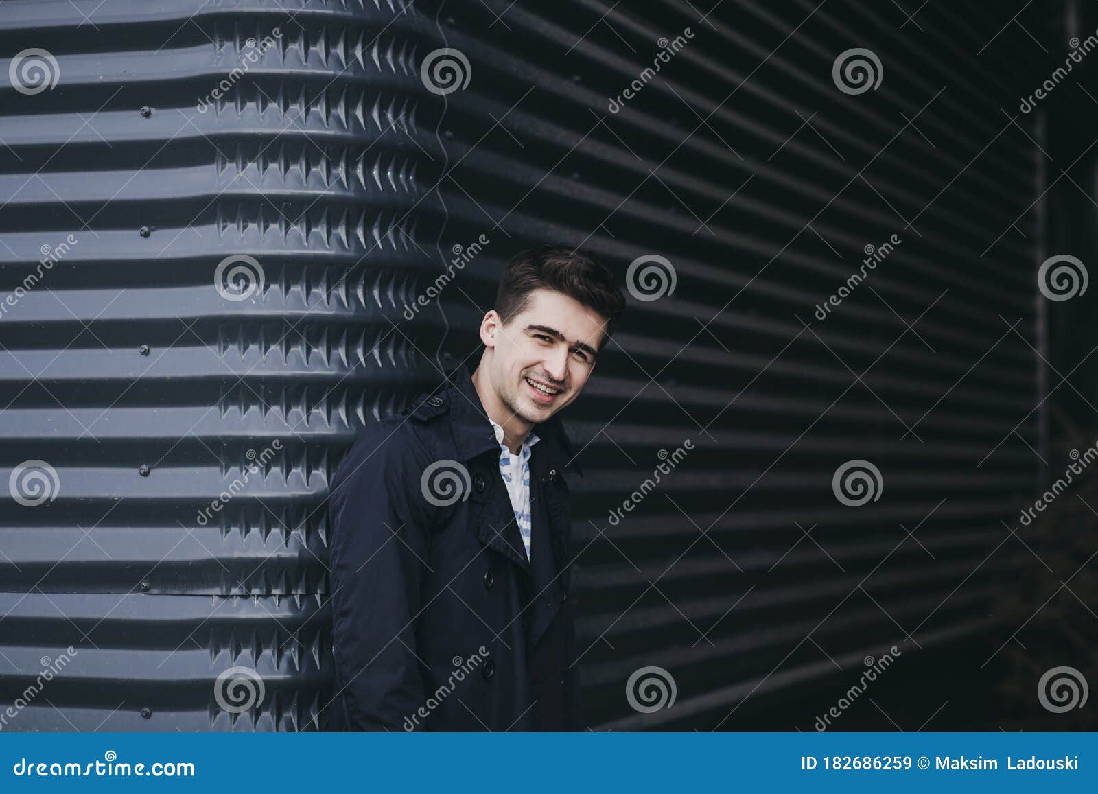 Man Wearing Jacket and Smile Stock Image - Image of look, hipster ...