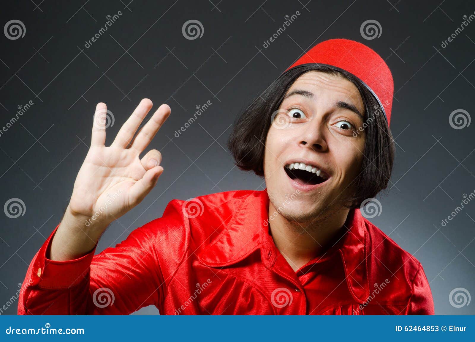 Man wearing red fez hat stock image. Image of arabic 62464853