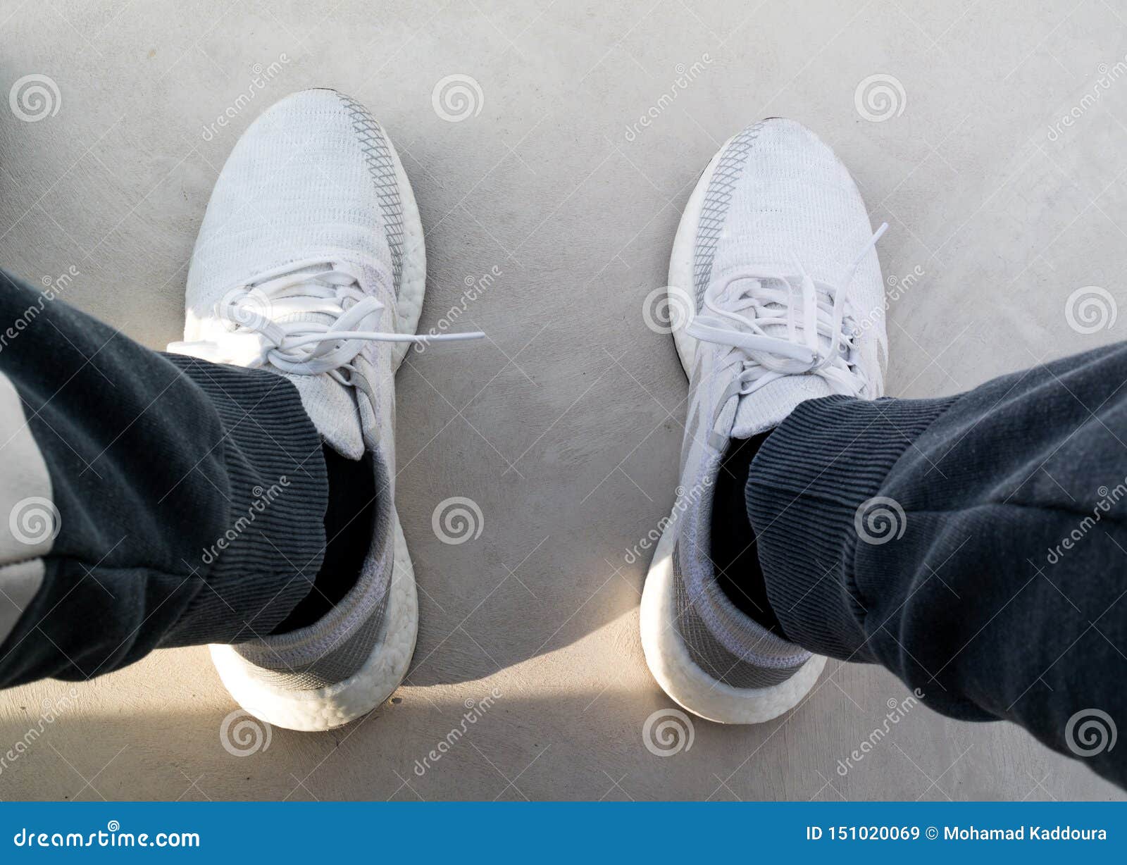 Eentonig Visa Rijp A Man Wearing Sneakers, ADIDAS ULTRA BOOST, White and Gray Shoes Editorial  Stock Image - Image of product, black: 151020069