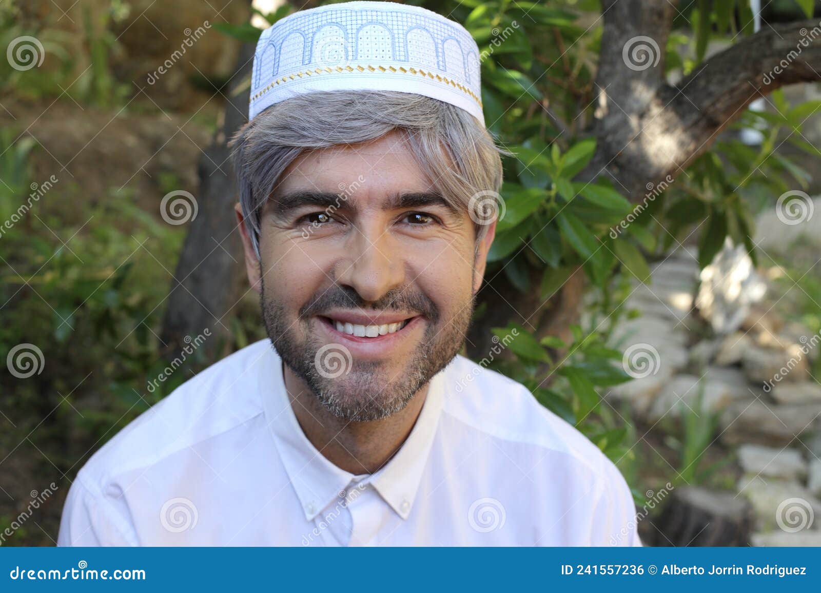 Man Wearing Traditional Religious Skullcap Stock Photo Image of