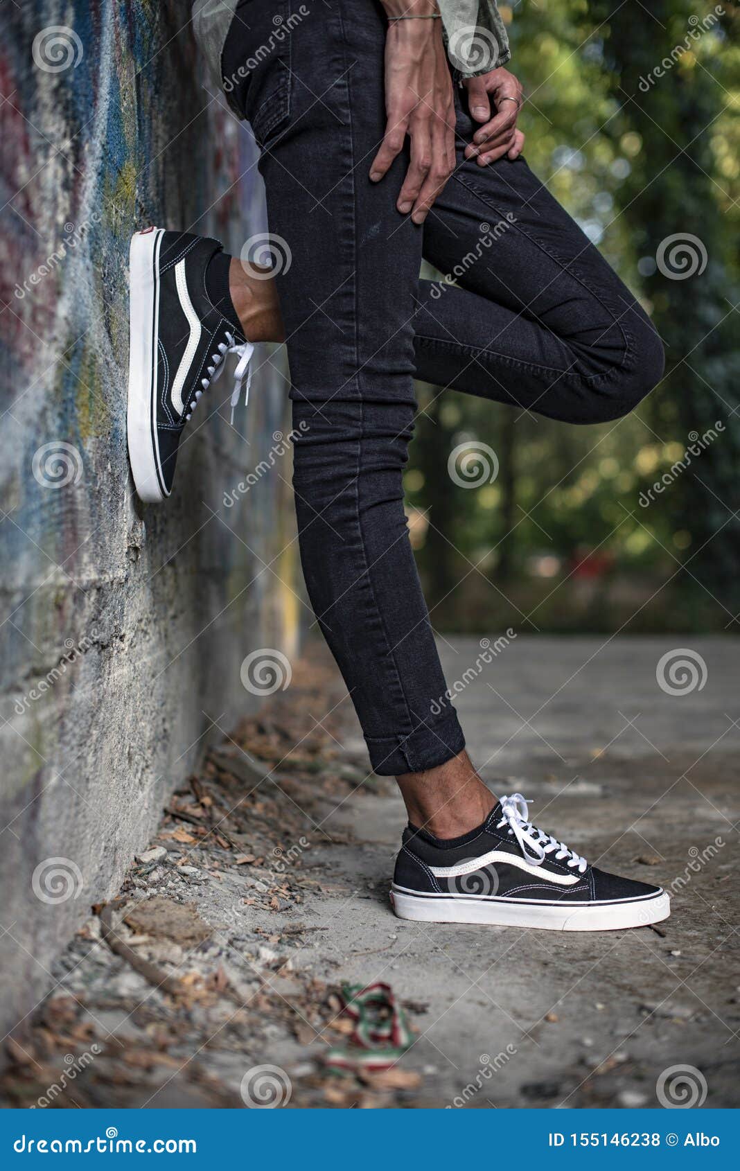 man wearing vans