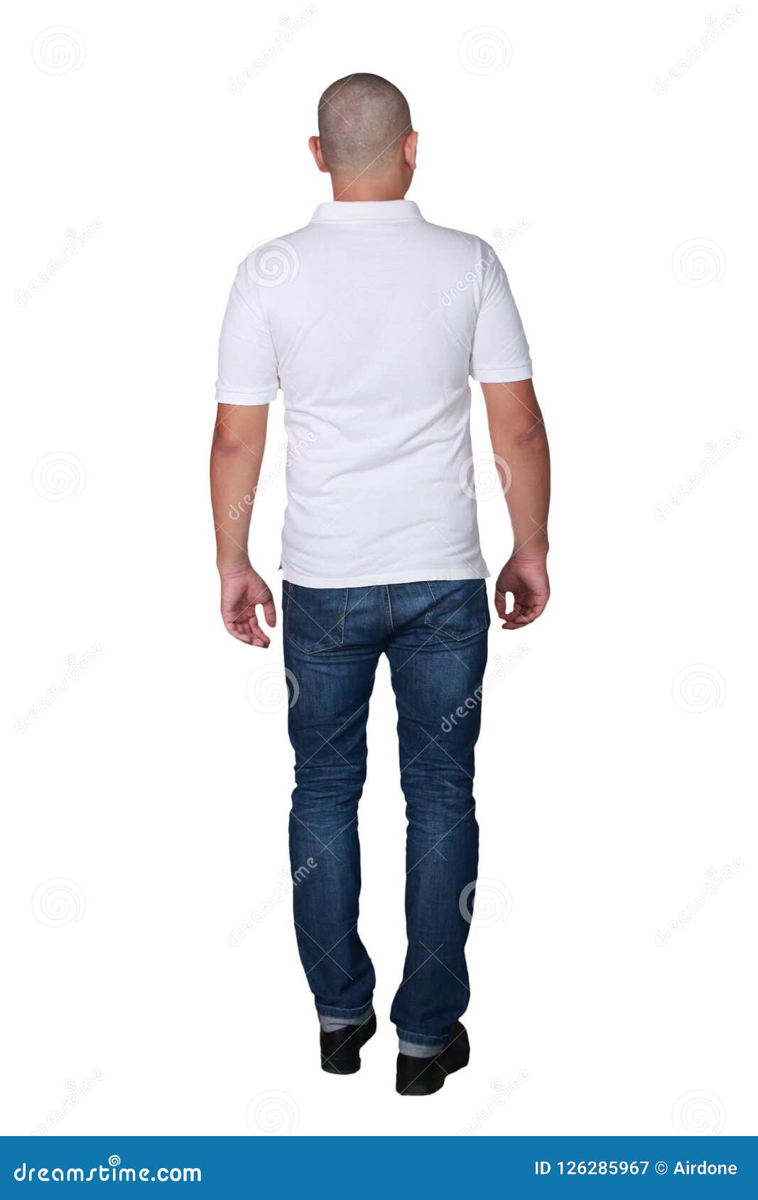 Download Man Wearing White Shirt Standing Rear View Stock Image ...