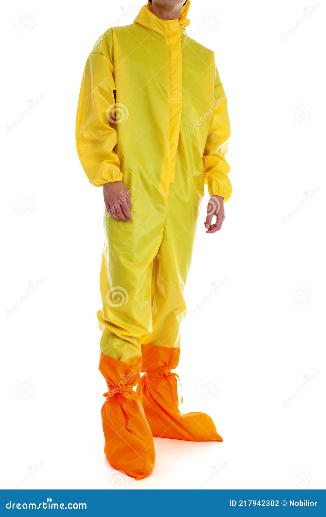 Man Wearing Yellow Protective Suit Stock Photo Image of protect