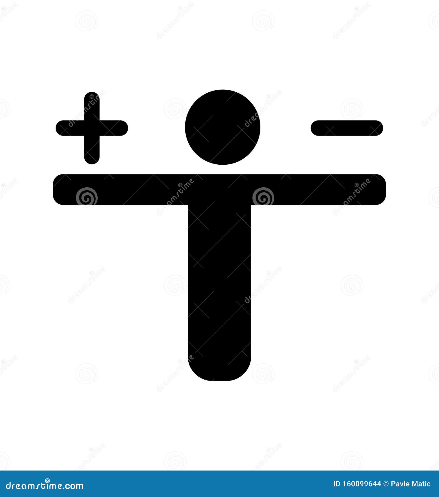 Man Weighing Positives And Negatives Symbol On White Stock Vector Illustration Of Sign Person 160099644
