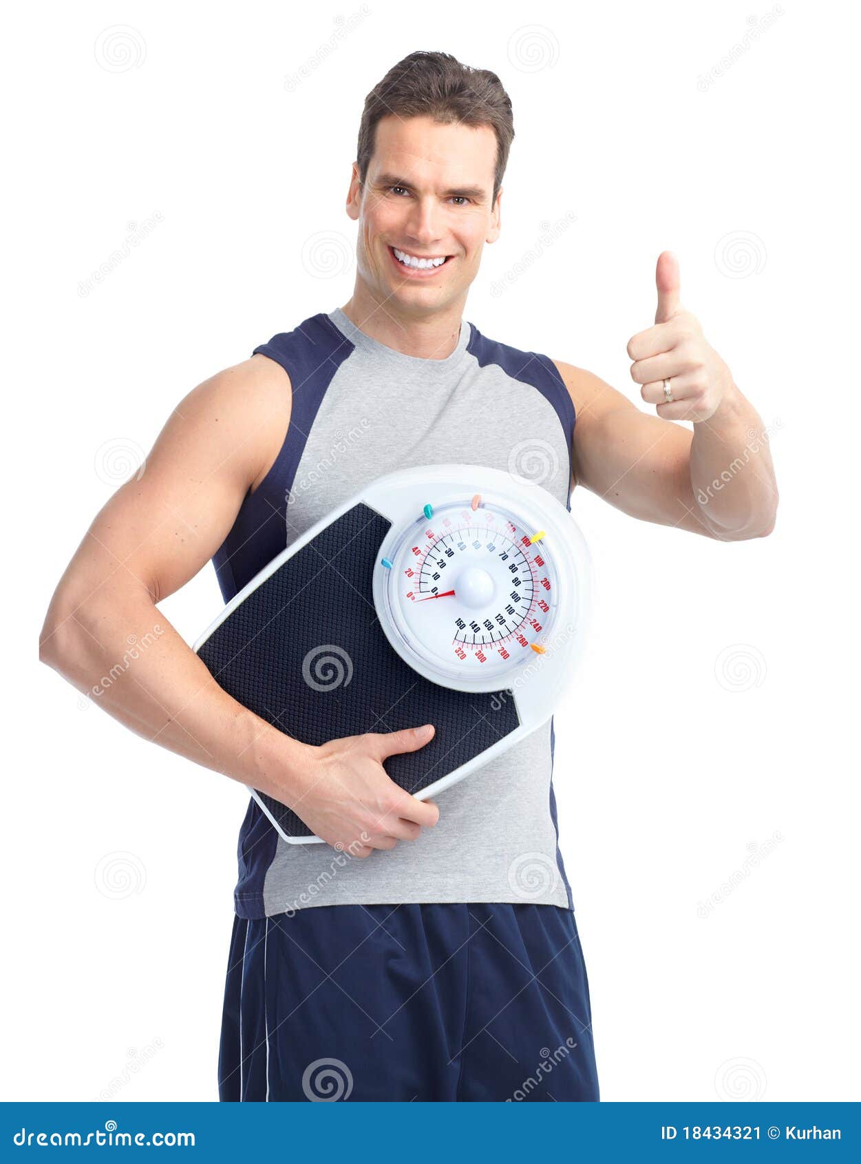 Man with a weight scale stock image. Image of life, male 18434321