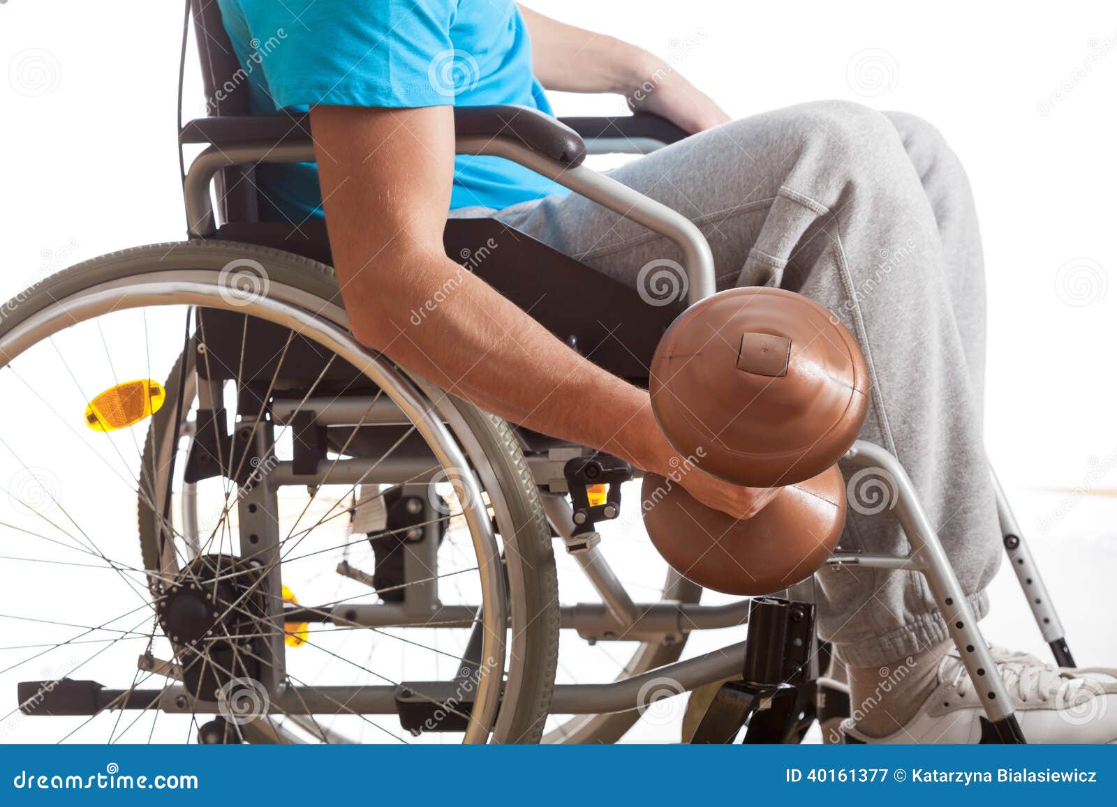 Man in Wheelchair Lifting Weight Stock Image Image of active, health