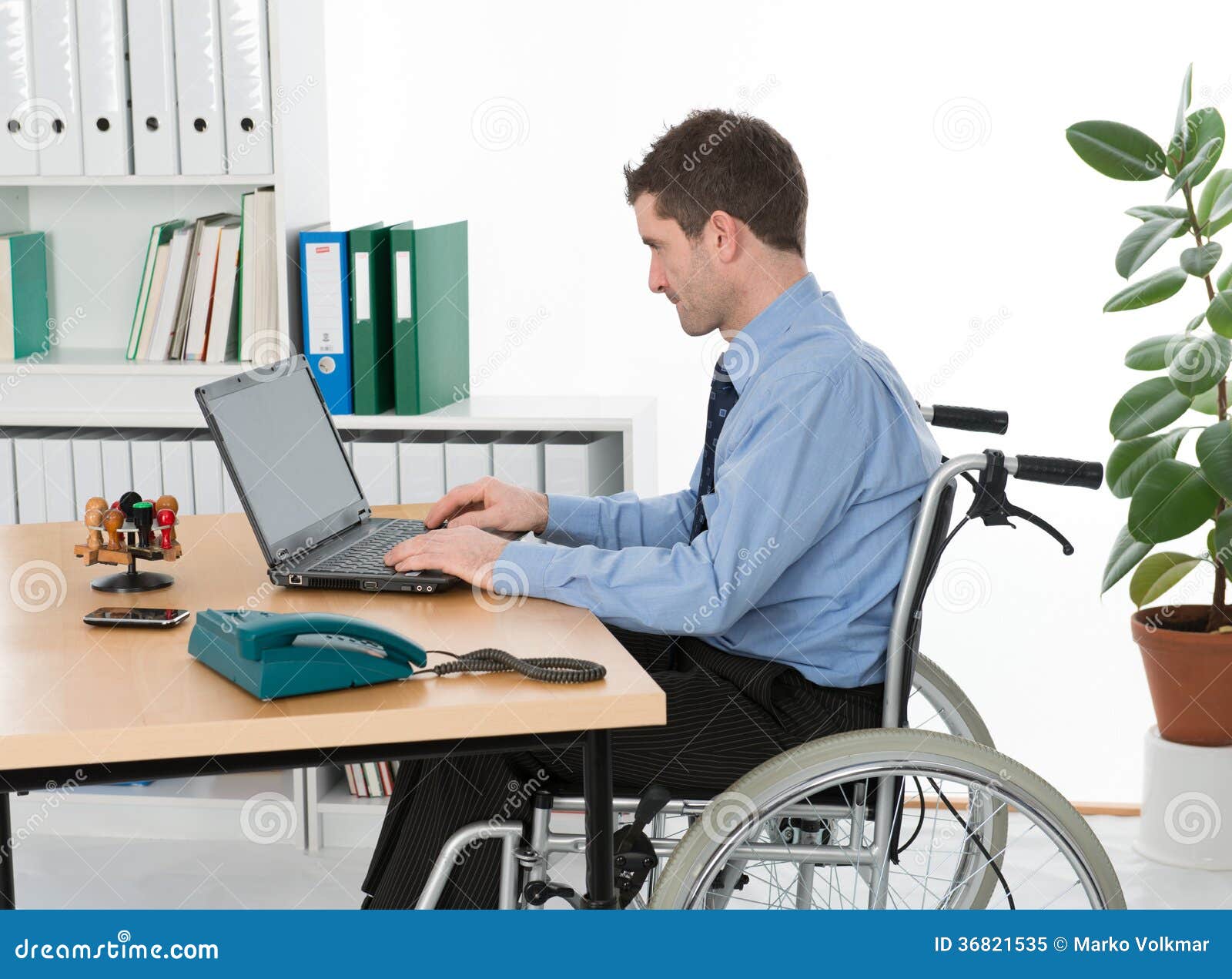 Man In Wheelchair In The Office Royalty Free Stock Photo Image 36821535