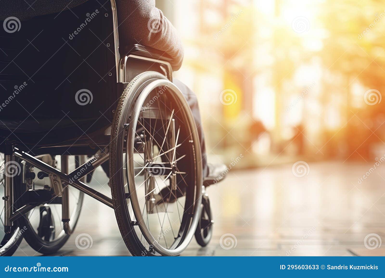 Man in Wheelchair with Physical Disability Mobility Disorder. Closeup
