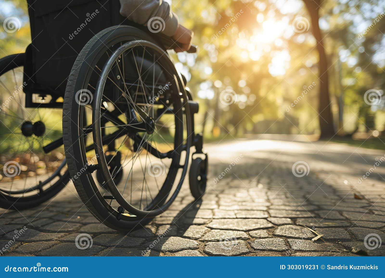 Man in Wheelchair with Physical Disability Mobility Disorder. Closeup
