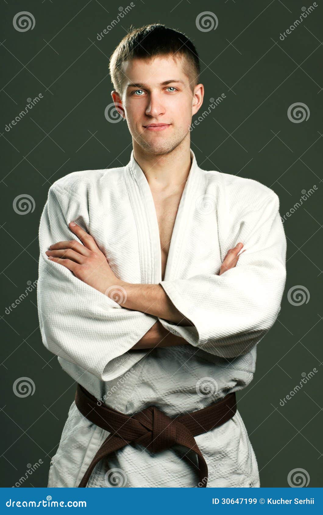 Man in a white kimono stock image. Image of kick, dynamic - 30647199