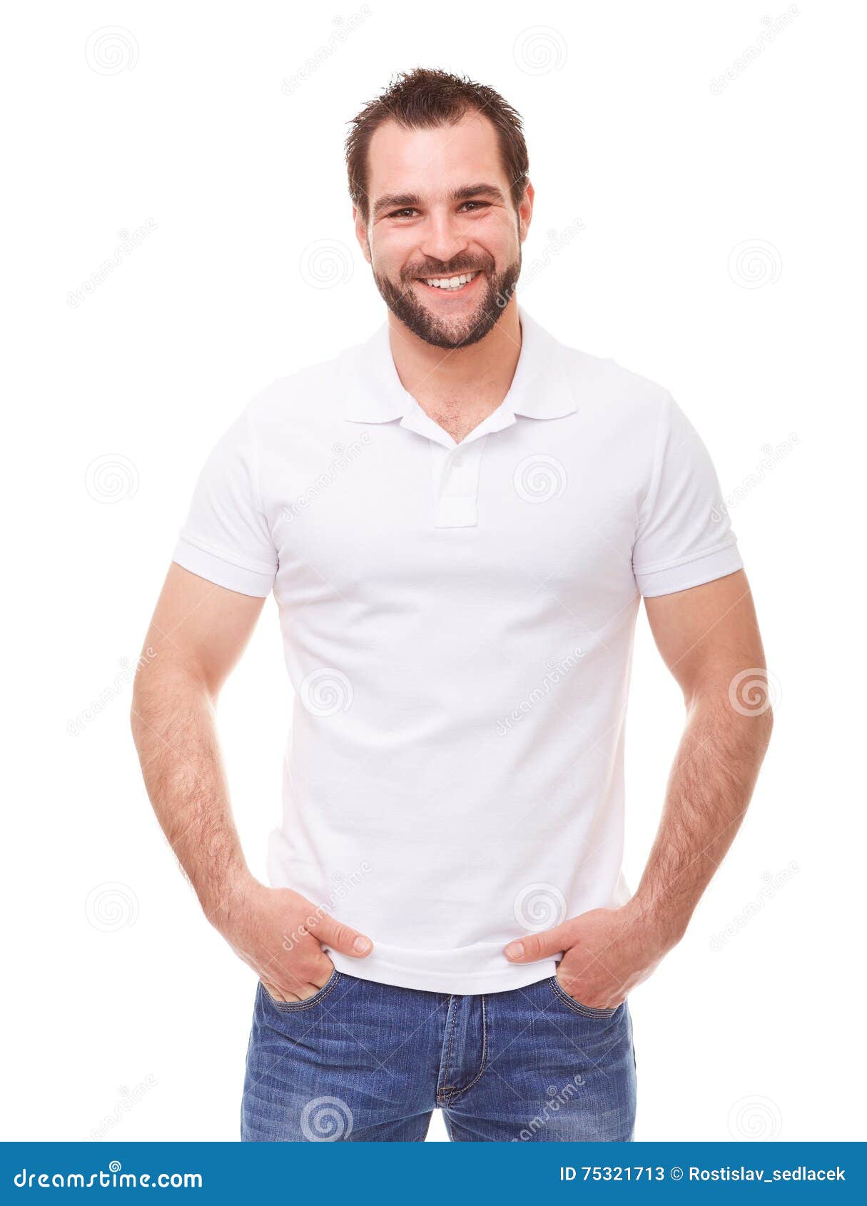 man in a white polo shirt
