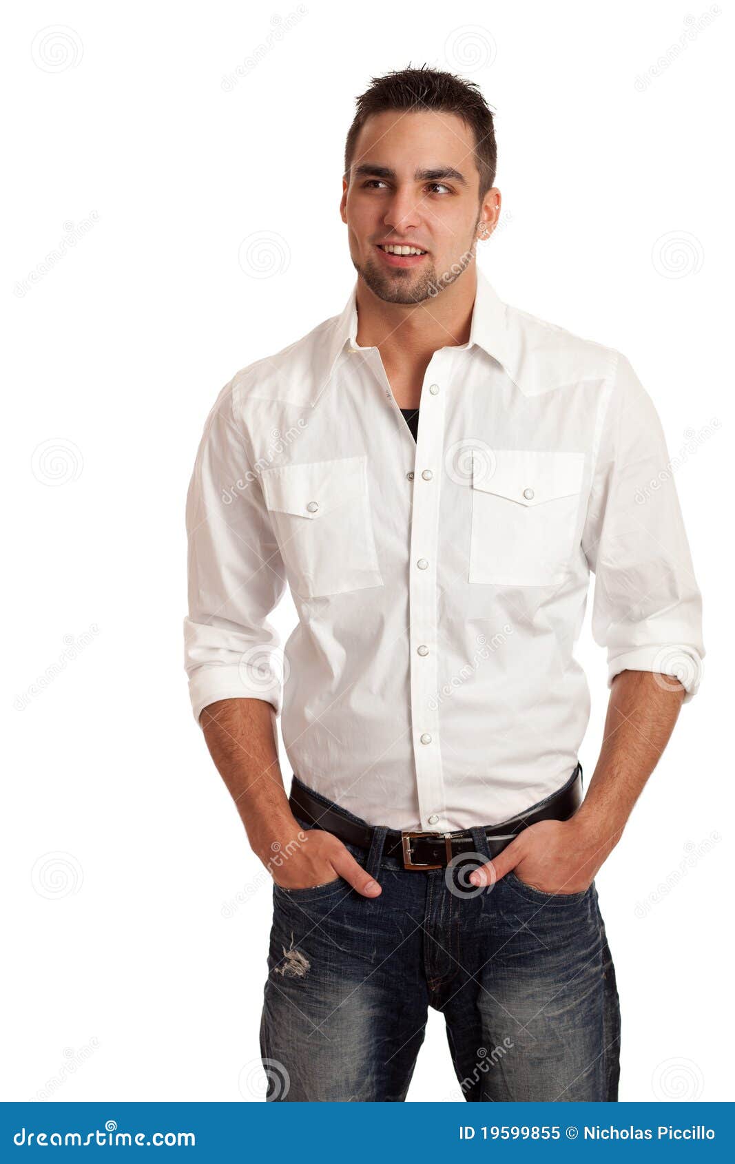 Download Man In White Shirt And Jeans Royalty Free Stock Photo ...