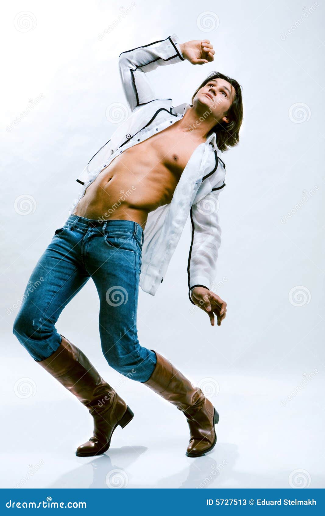 Man In A White Shirt Jeans And Boots Stock Image - Image 5727513 Man In A White Shirt Jeans And Boots Stock Image - Image 5727513