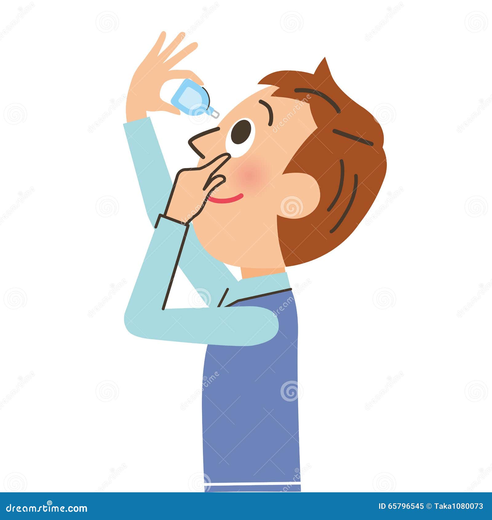 Man who applies eyewash stock vector. Illustration of person 65796545