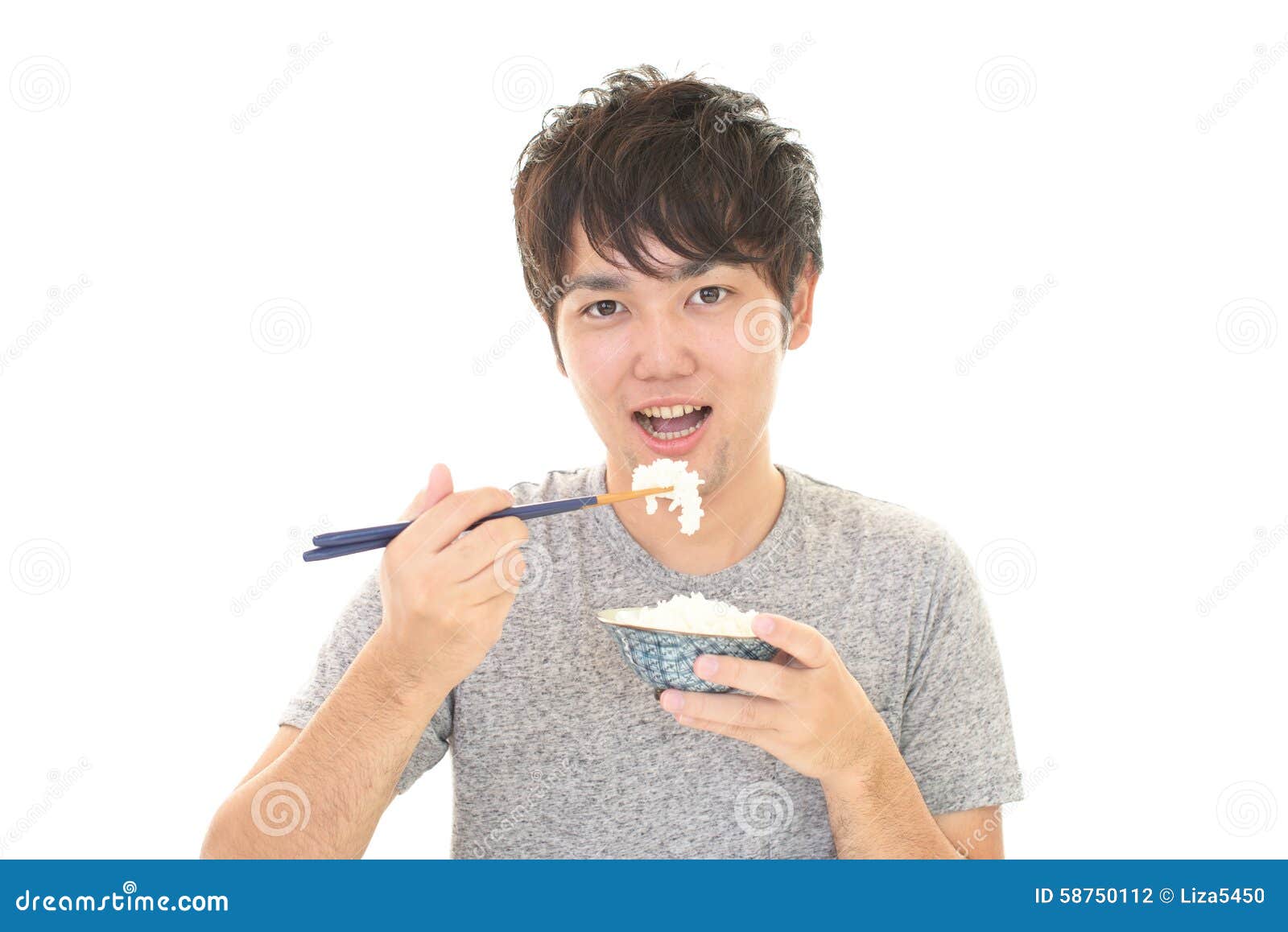 The man who eats food stock photo. Image of handsome - 58750112