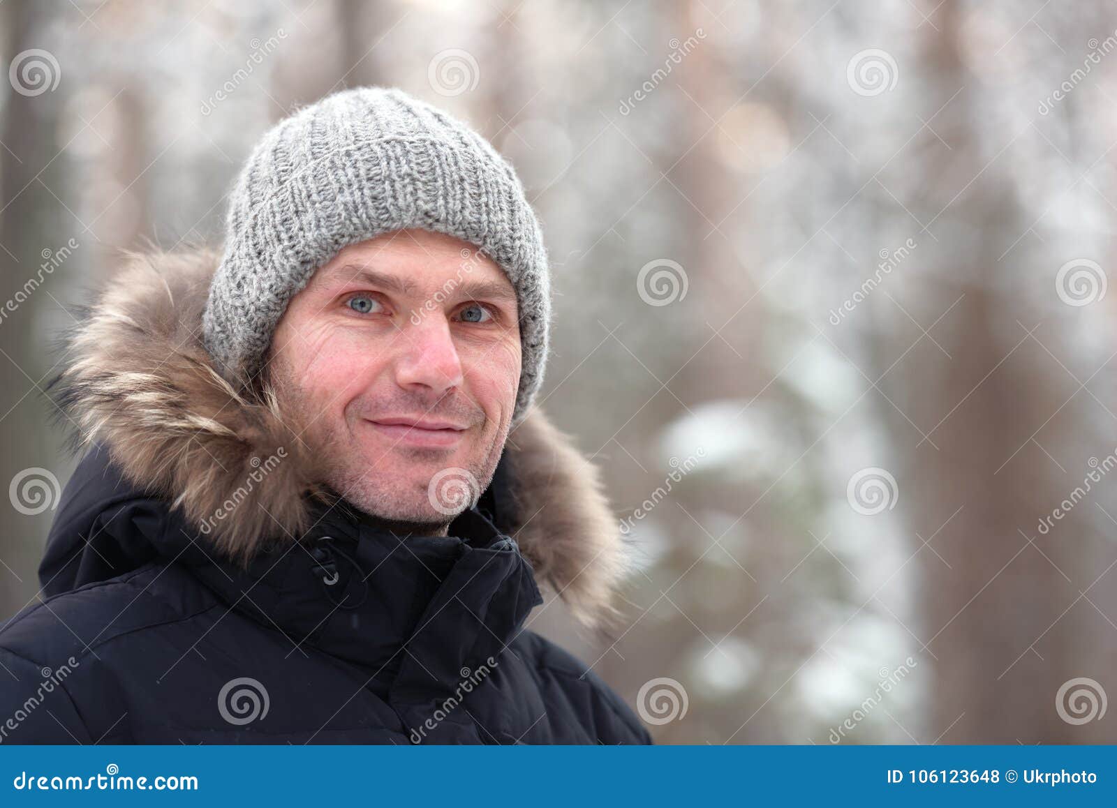 Man in winter clothes stock photo. Image of portrait - 106123648